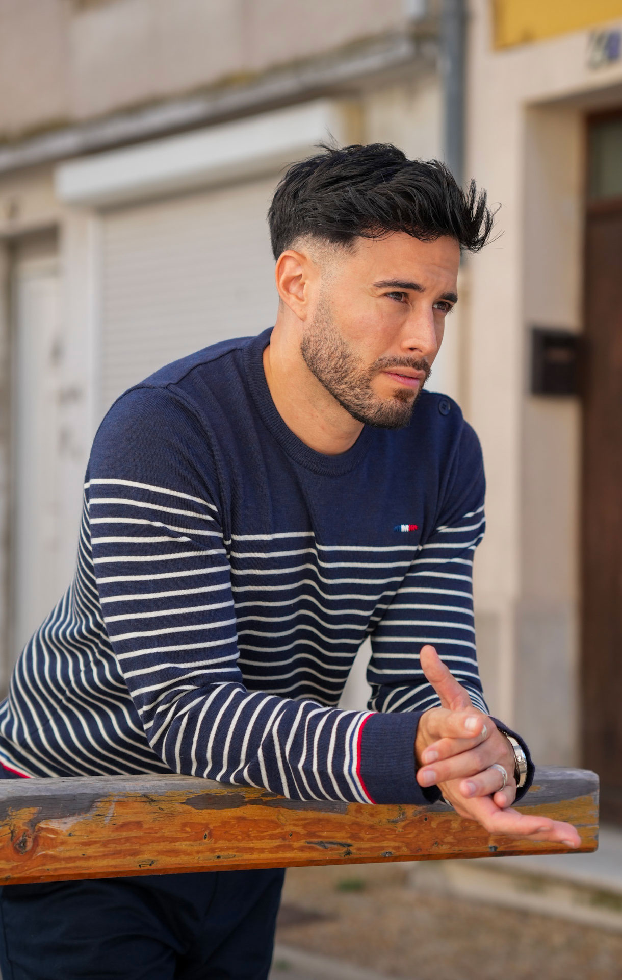 Laine Mérinos Pull Mariniere Homme Pull Marin à Boutons En Laine