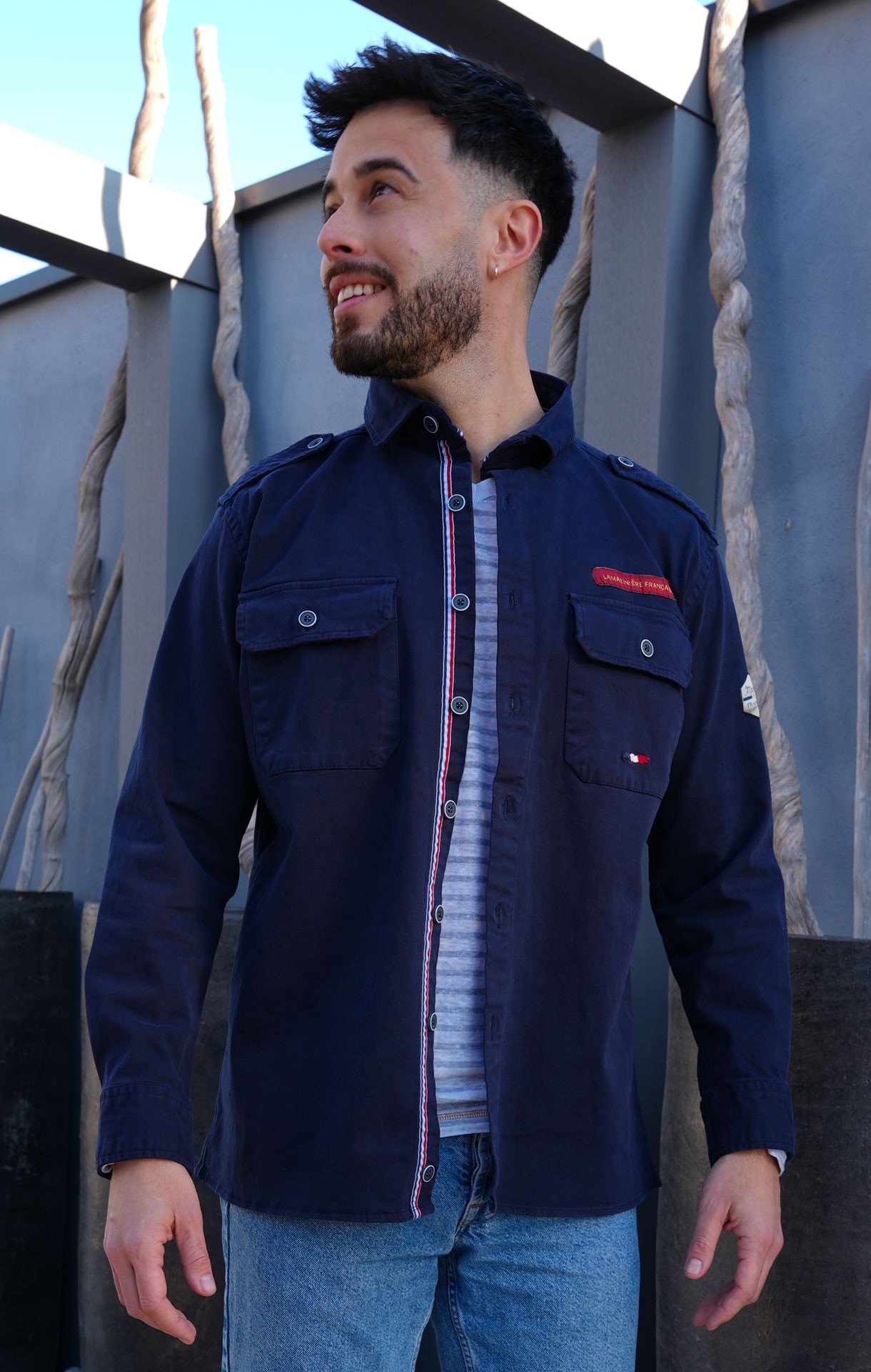 Chemise Homme Reel Legends Manches Courtes, Bleu/blanc/marin, Pêche, Ventilée, Taille S