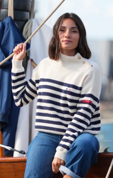 Pull femme ROSANE MARINE ECRU