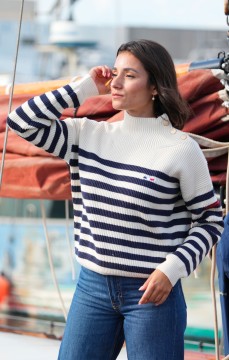 Pull femme ROSANE MARINE ECRU