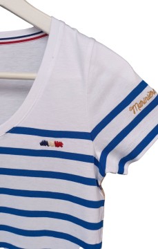 Tee-shirt marin femme MIRABELLE BLANC/BLEU