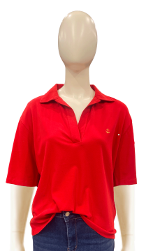 Polo manches courtes femme EDWIN ROUGE
