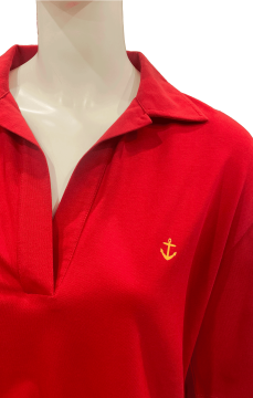 Polo manches courtes femme EDWIN ROUGE