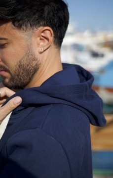 Sweat zippé à capuche Homme FLAVIEN MARINE