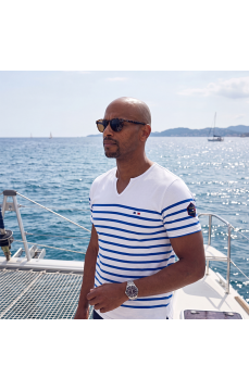 T-shirt homme BRIAC BLANC BLEU