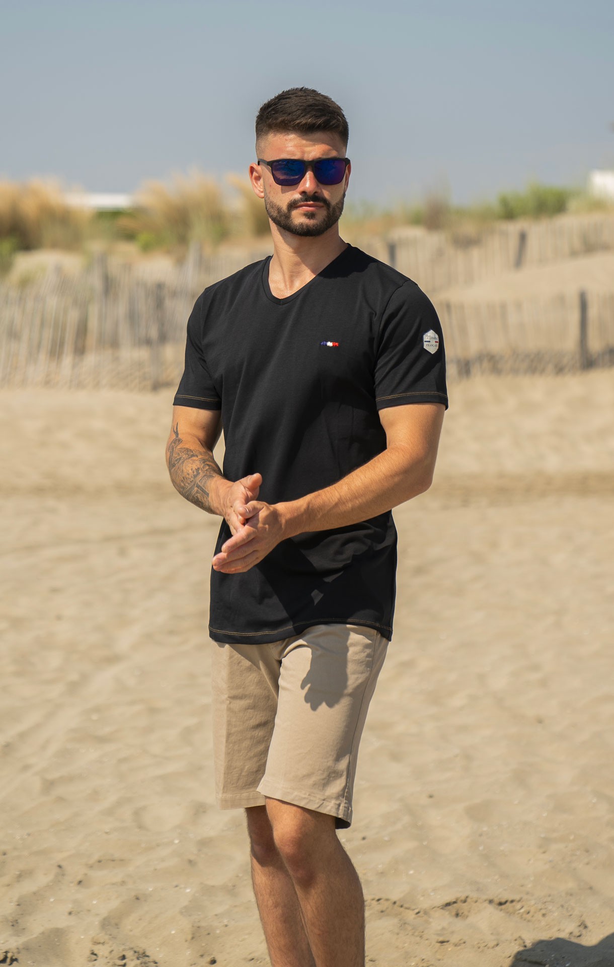T-shirt à col rond pour homme - Décontracté - Coupe flatteuse - À manches courtes - Pour l'été - Style urbain - Manches courtes, Noir , XXL