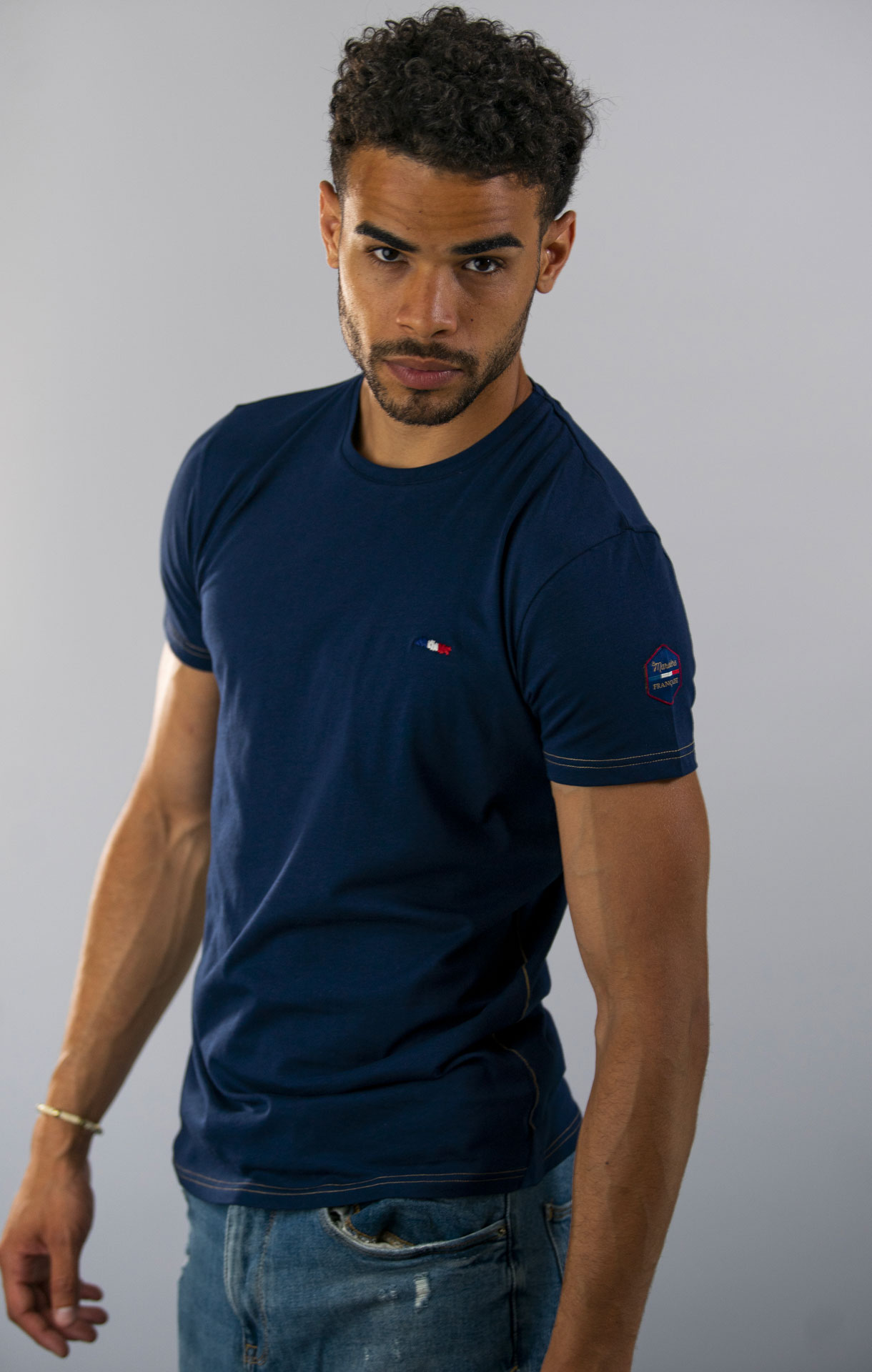 T-Shirt manches courtes homme TOBIAS BLANC – La Marinière Française
