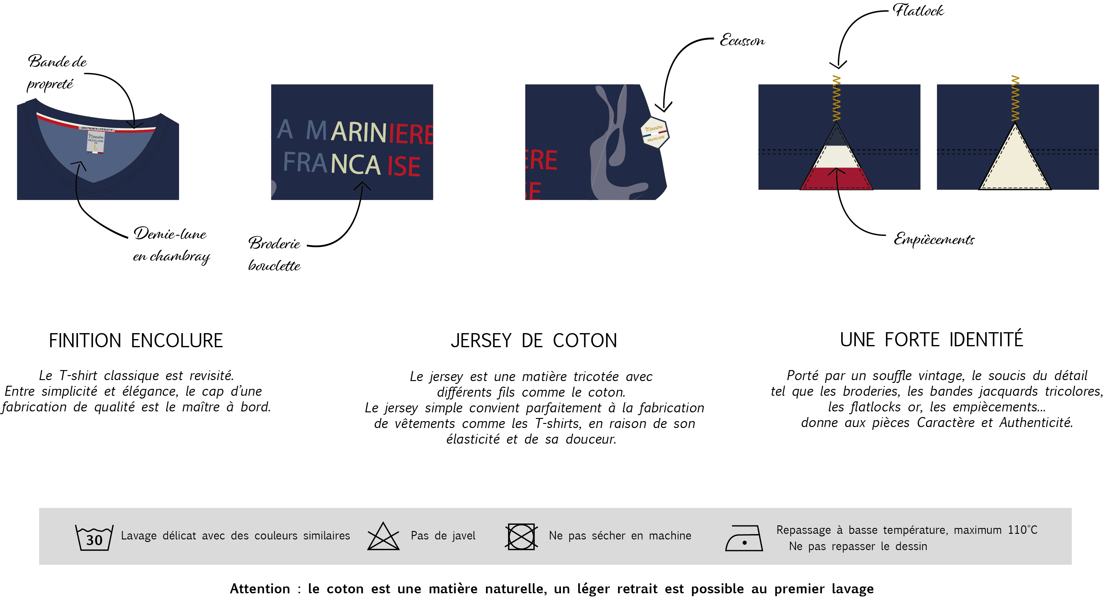 T-Shirt manches courtes homme TOBIAS BLANC – La Marinière Française